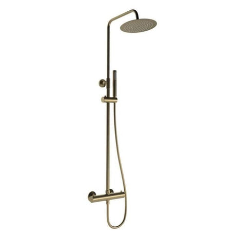 Aquarius Shower Set Aquarius Zanelli Round Exposed Valve Adjustable Shower Set in Brushed Bronze