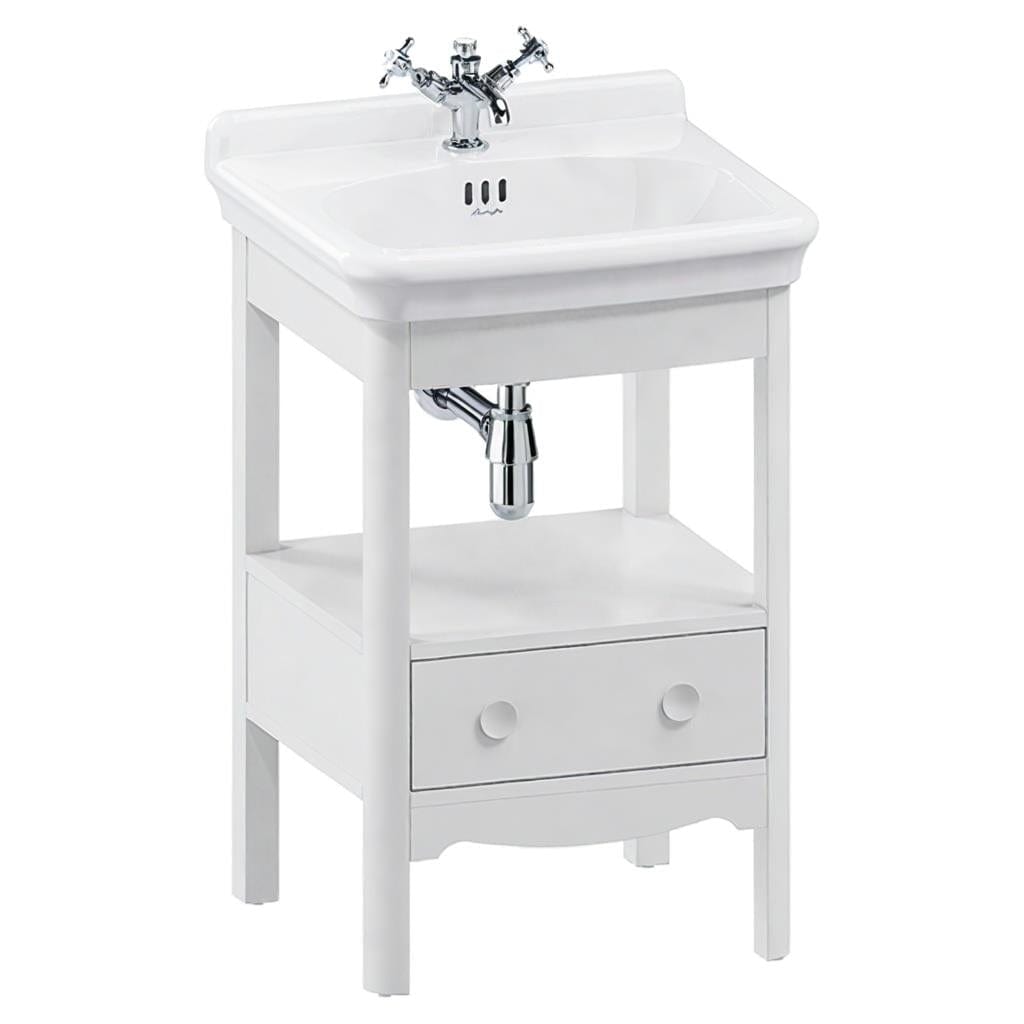 Burlington Floor Standing Vanity Unit Varley White / 3 Hole Burlington Guild Floor Standing 560mm Vanity Unit with Basin