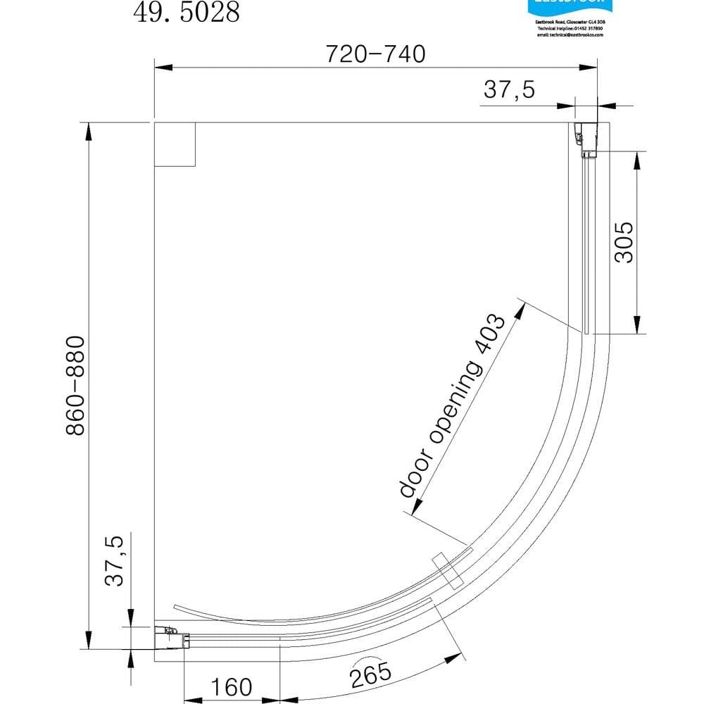 Eastbrook Vantage 2000 Quadrant Shower Enclosure