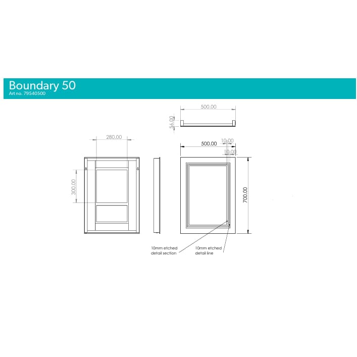 HiB Illuminated Mirror HiB Boundary LED Illuminated Border Mirror