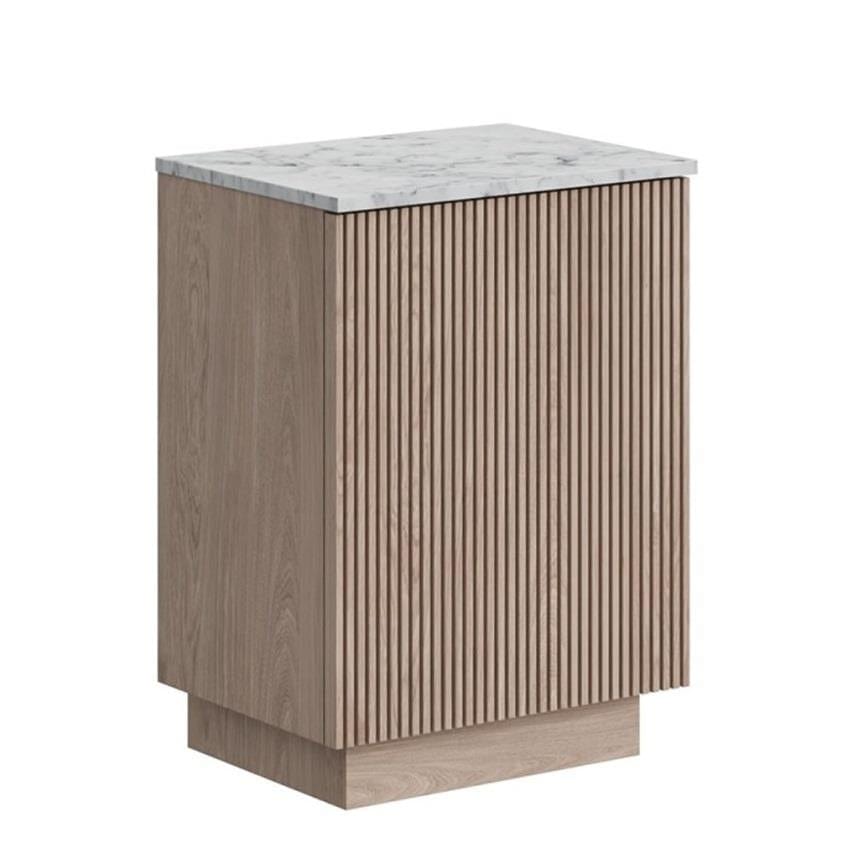 Crosswater Floor Standing Vanity Unit Modern Oak / Carrara Marble Effect Crosswater Limit 600mm Floorstanding Vanity Unit with Worktop