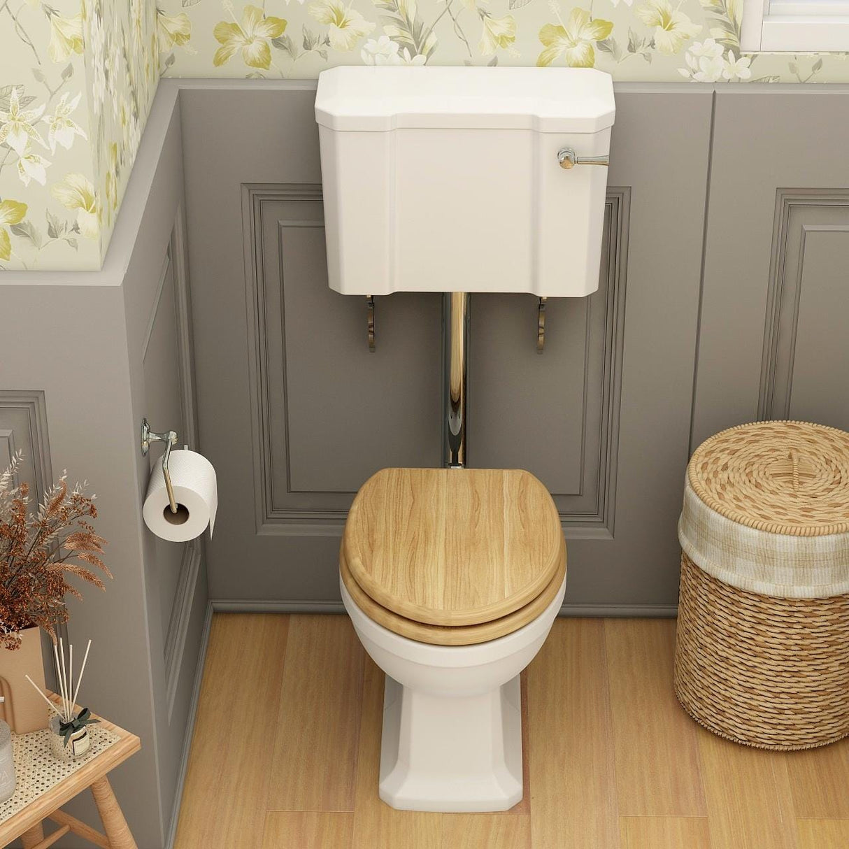 Imex Low Level Toilet Imex Wyndham Traditional Low Level Toilet with Soft Close Wooden Seat
