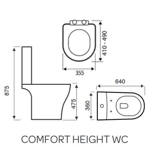 Aquarius Close Coupled Toilet Aquarius K-Series Rimless Comfort Height Close Coupled Toilet, Cistern and Soft Close Seat
