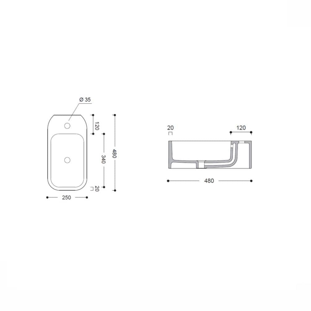 Crosswater Cloakroom Basin Crosswater Popolo Cloaroom Basin