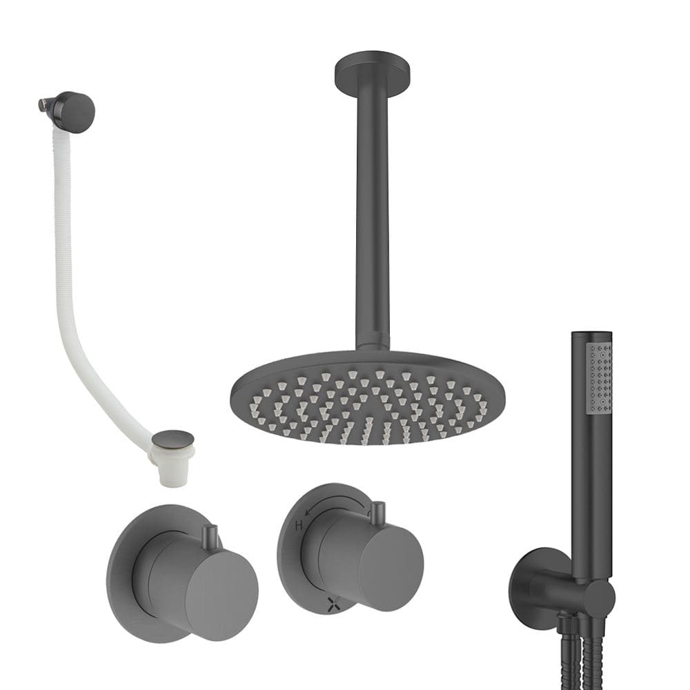 UK Bathroom Store Concealed Shower Set Crosswater Module Shower Set 6 - 3 Outlet with Overhead Shower, Handset and Overflow Bath Filler