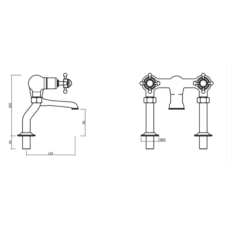 Crosswater Bath Mixer Crosswater Belgravia Crosshead Bath Filler Tap