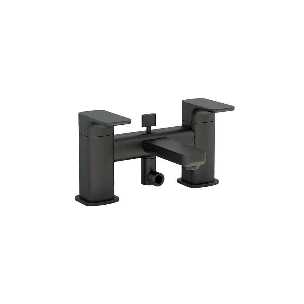 Imex Bath Shower Mixer Black Imex Blade Bath Shower Mixer Tap with Kit (Incl Hose, Handset And Wall Bracket)