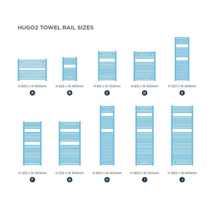 Tissino Ladder Rails Tissino Hugo2 Towel Radiator - 600 x 800mm - Chrome - Central Heating