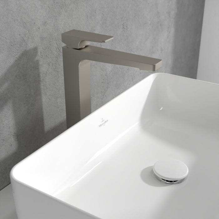 Villeroy & Boch Tall Basin Tap Villeroy & Boch Architectura Square Tall  Basin Mixer Tap with Pop-Up Waste
