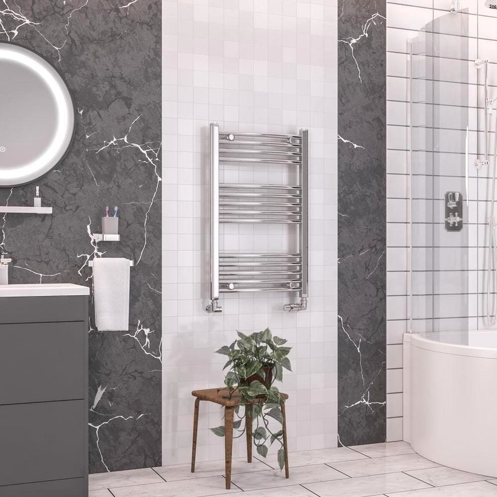 Eastbrook Wendover Curved Vertical Heated Towel Rail in Chrome