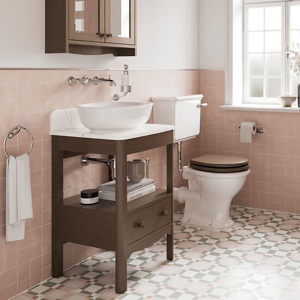 Burlington Floor Standing Vanity Unit Burlington Guild Floor Standing 620mm Vanity Unit with Worktop