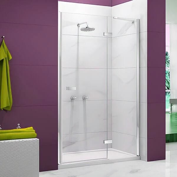 Merlyn Hinged Shower Door Chrome / 1500 adj (1460-1500mm) Merlyn Ionic Essence Frameless Hinged Shower Door and Inline Panel