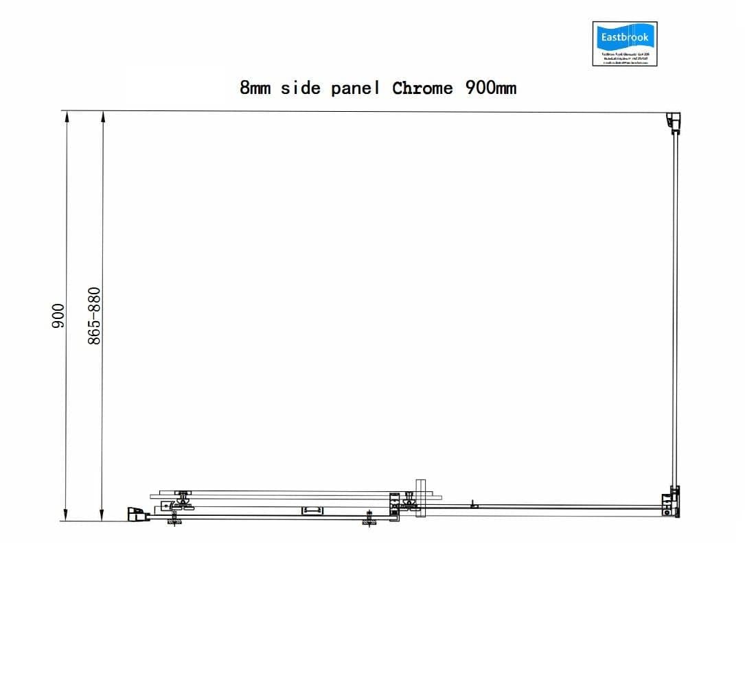 Eastbrook Side Panel Eastbrook Corniche 2000 8mm Side Panel for Sliding Doors