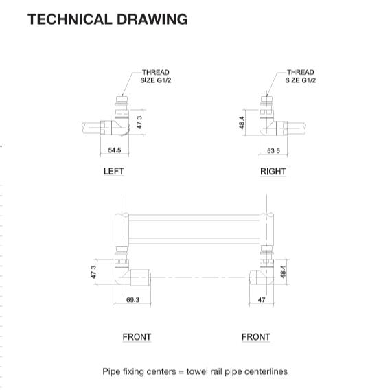 Tissino Radiator Valve Tissino Corner Manual Radiator Valves (Pair)