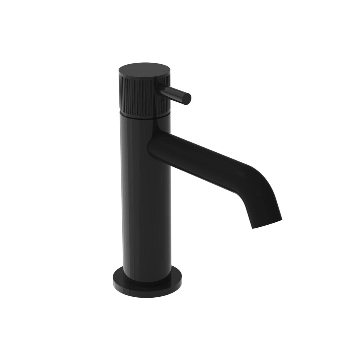 Saneux Mono Basin Tap Fluted Saneux Cos Deck Mounted Basin Mixer Tap in Satin Black