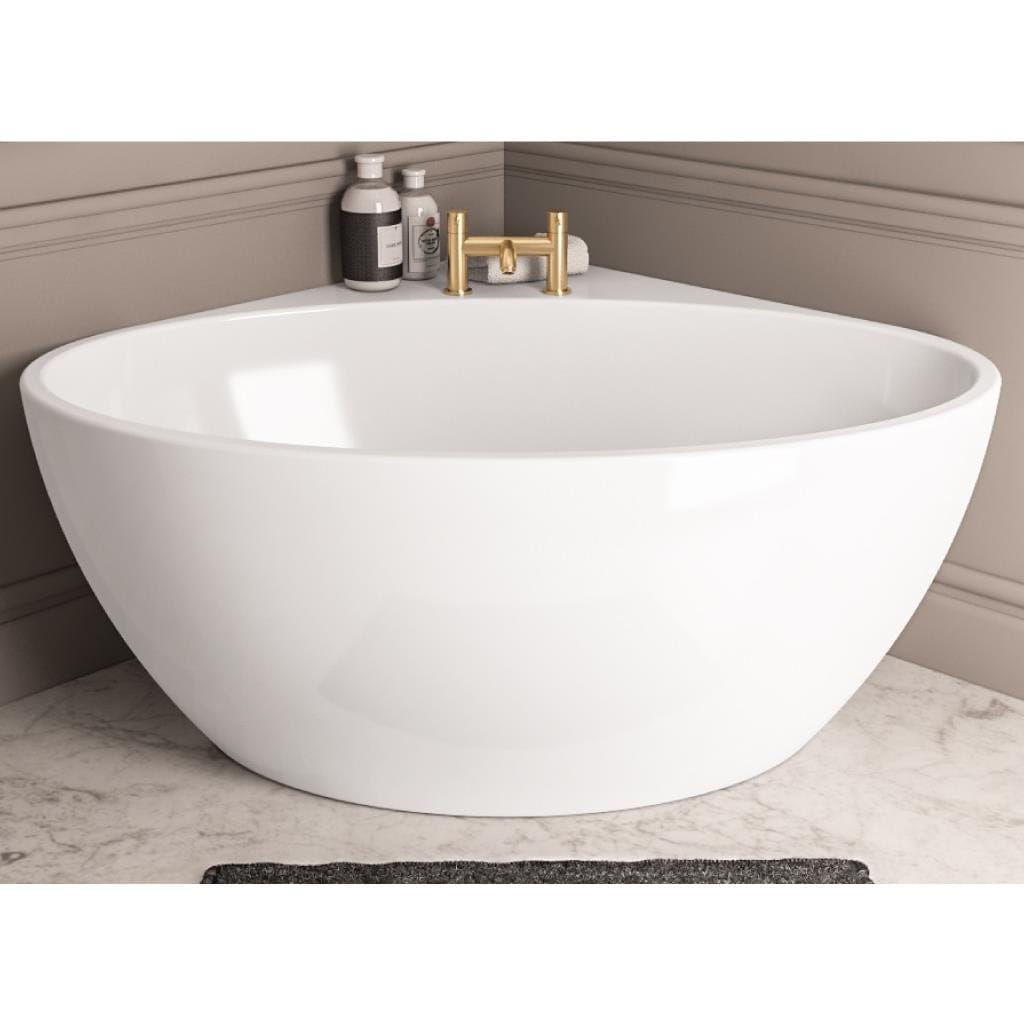 Eastbrook Back To Wall Freestanding Bath Eastbrook Whitchurch Corner Freestanding Bath in Gloss White