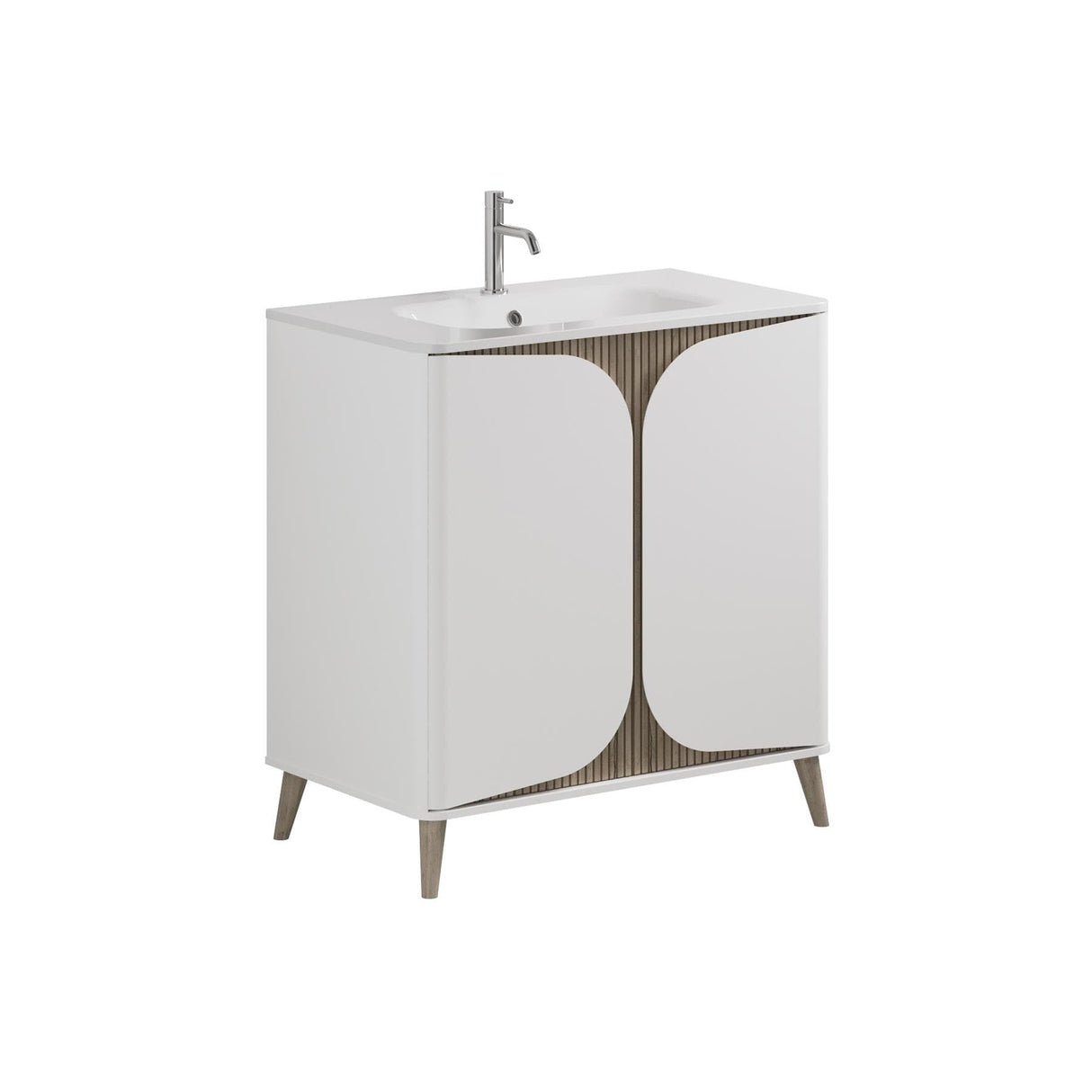 Crosswater Floor Standing Vanity Unit Crosswater Tambour 800mm Floor Standing Two Door Vanity Unit with Basin or Worktop