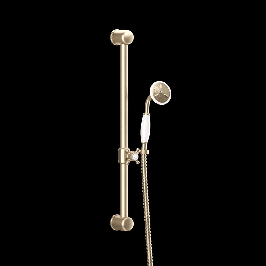 Crosswater Shower Riser Rail Brushed Brass Crosswater Belgravia Slider Rail, Handset and Hose