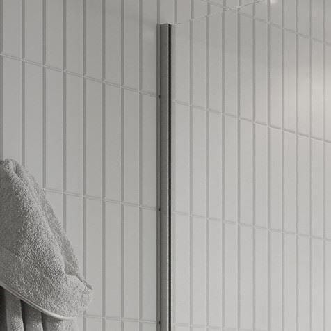 Crosswater Wetroom Accessory Brushed Stainless Steel Crosswater Gallery Wall Profile with Seal