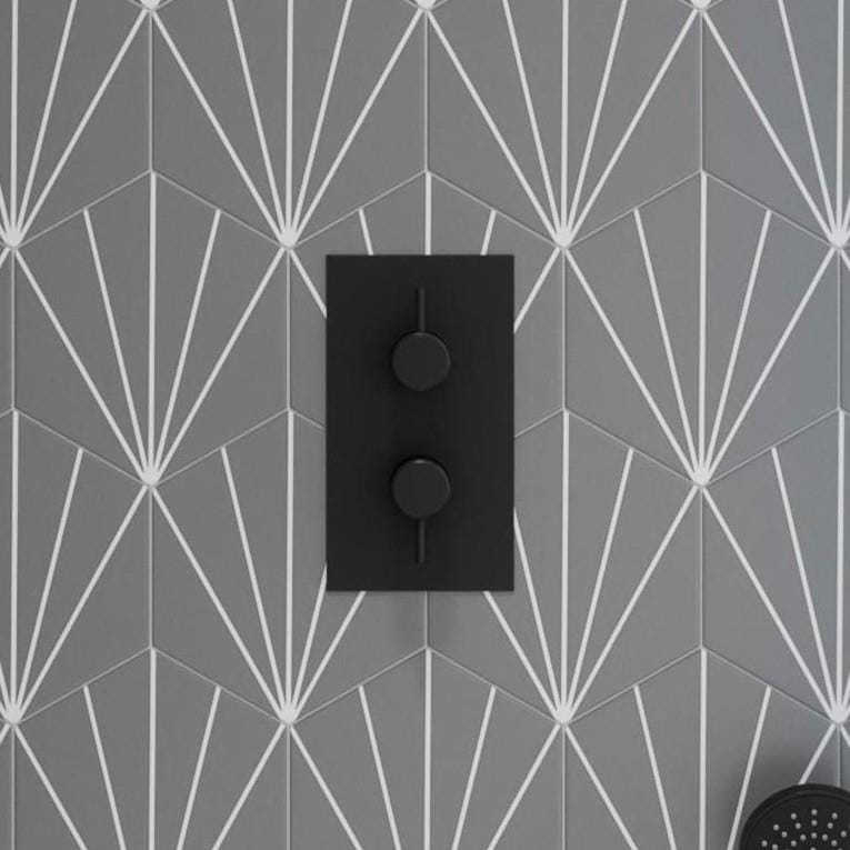 Britton Concealed Shower Valve Matt Black Britton Hoxton 2.0 2 Outlet, 2 Handle Concealed Thermostatic Shower Valve