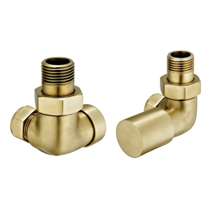 JTP Radiator Valve Brushed Brass JTP Corner Radiator Valve