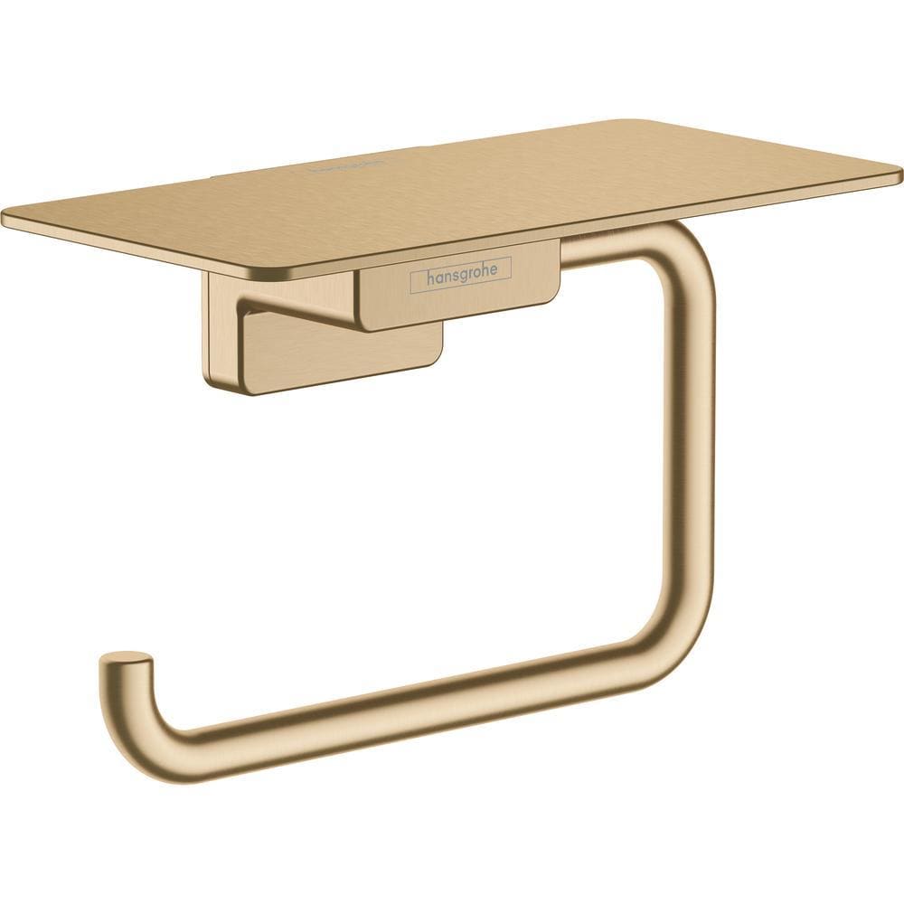 Hansgrohe Toilet Roll Holder Brushed Bronze Hansgrohe Addstoris Toilet Roll Holder with Shelf