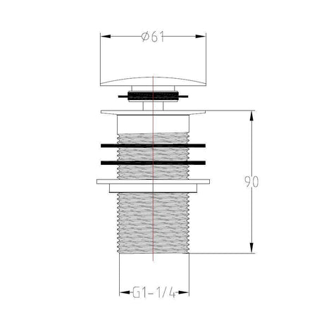 Imex Basin Waste Imex Basin Solid Brass Unslotted Basin Clicker Waste