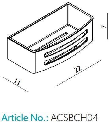 HIB Basket HIB Shower Basket with Removable Tray in Chrome