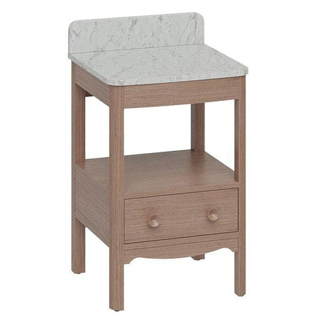 Burlington Floor Standing Vanity Unit Dark Oak / Carrara Burlington Guild Floor Standing 560mm Vanity Unit with Worktop