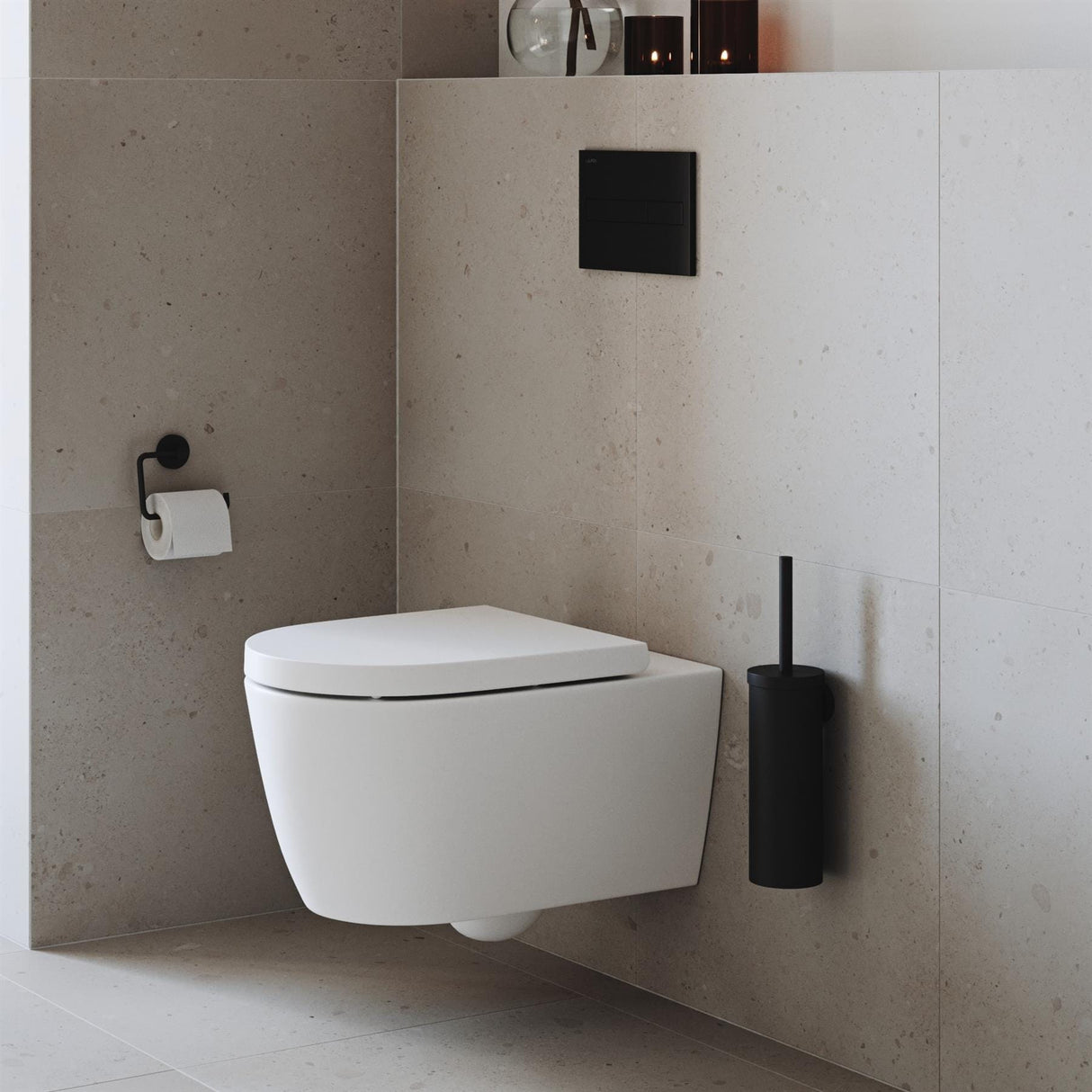 Smedbo Toilet Brush Black Smedbo Home Wall Mounted Toilet Brush and Holder