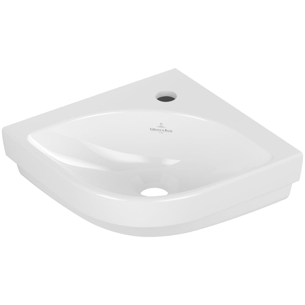Villeroy & Boch Cloakroom Basin Villeroy & Boch Subway 3.0 1 Taphole Corner Cloakroom Basin in White Alpin
