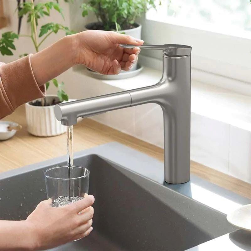 Hansgrohe Kitchen Tap Stainless Steel Effect Hansgrohe Zesis M33 Single Lever Kitchen Mixer Tap 160 with Pull-Out Spray