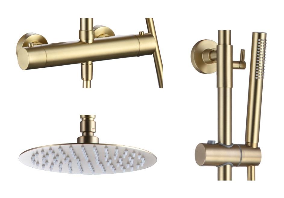 Aquarius RainLux Cool Touch Adjustable Round Exposed Shower Valve and Kit