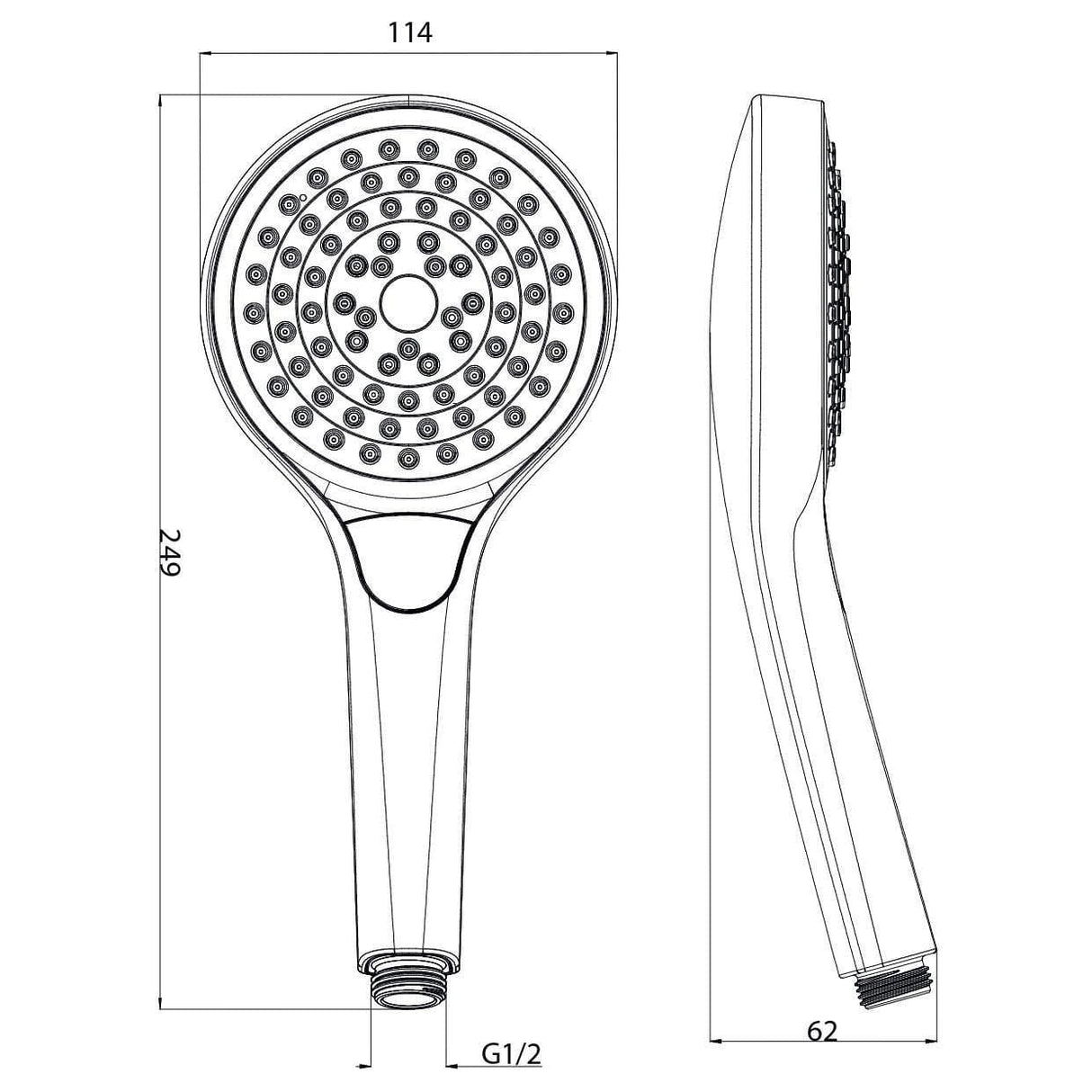 Villeroy & Boch Shower Handset Villeroy & Boch Verve Three Function Round Shower Handset