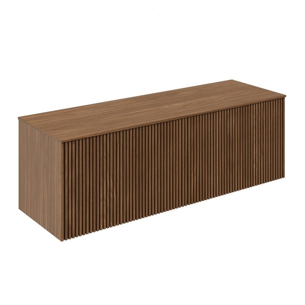 Crosswater Wall Mounted Vanity Unit Royal Walnut / 1400mm Crosswater Limit Double Drawer Vanity Unit with Worktop