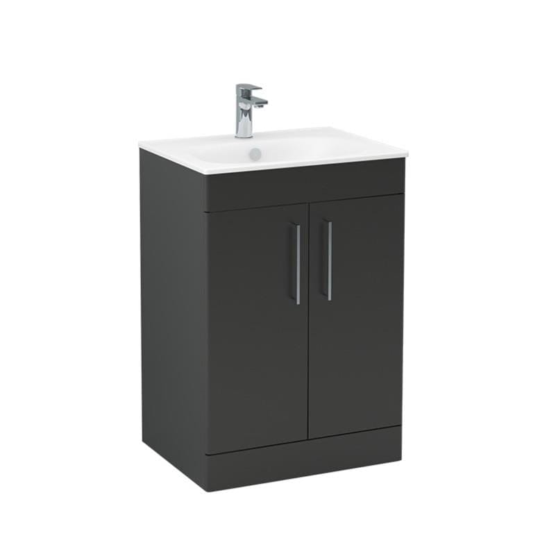 Imex Croma Floor Standing Double Door 600mm Vanity Unit with 1 Tap Hole Basin