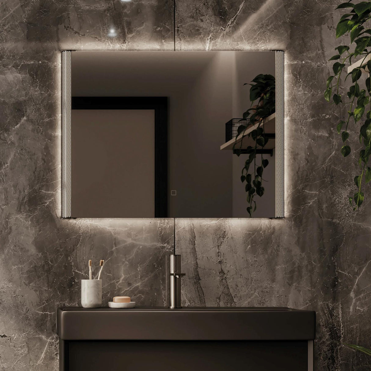 HiB Illuminated Mirror HiB Bastille Mesh Illuminated Mirror