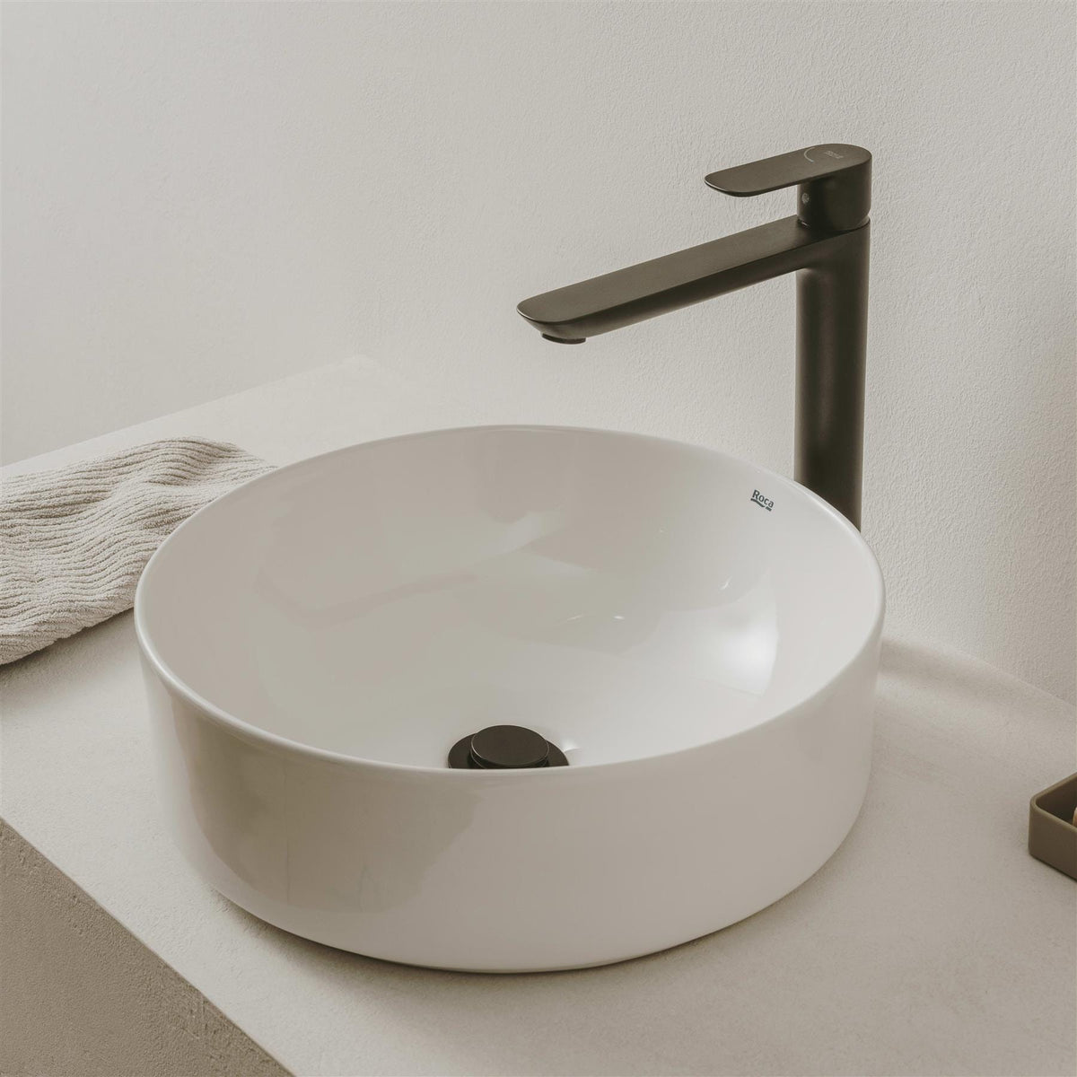 Roca Countertop Basin Roca Ona 370mm Round Fineceramic® Countertop Basin