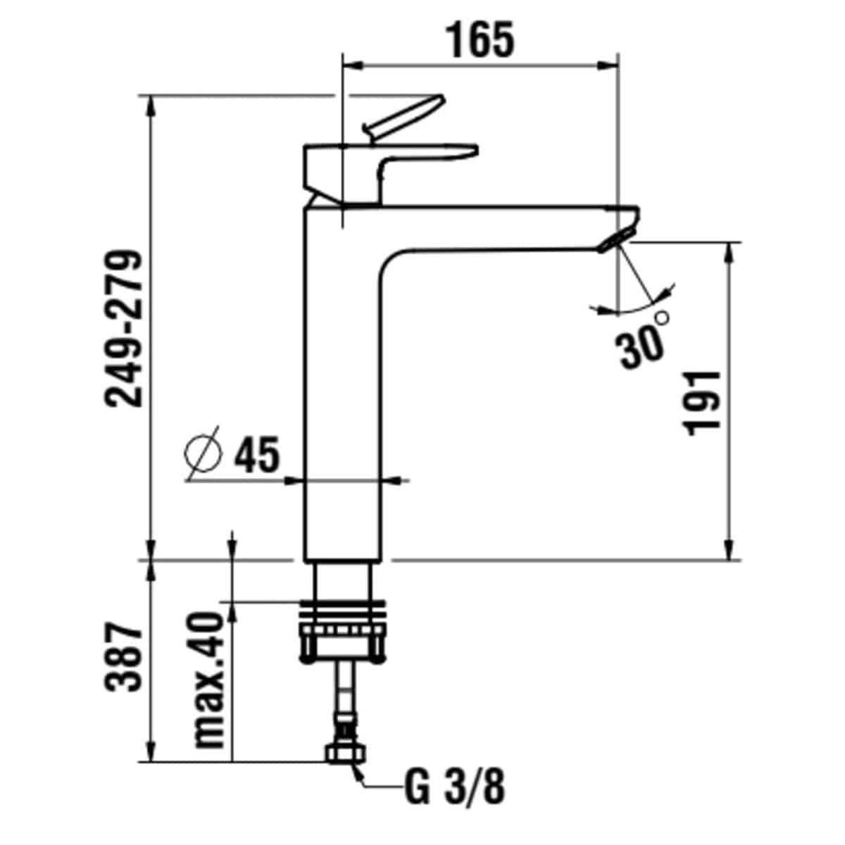 Laufen Tall Basin Tap Laufen Pro X Eco+ Tall Basin Mixer Tap