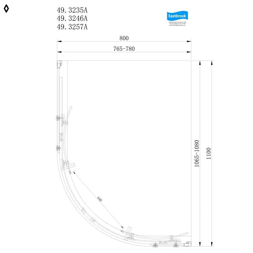 Eastbrook Corniche 2000 8mm Quadrant Shower Enclosure
