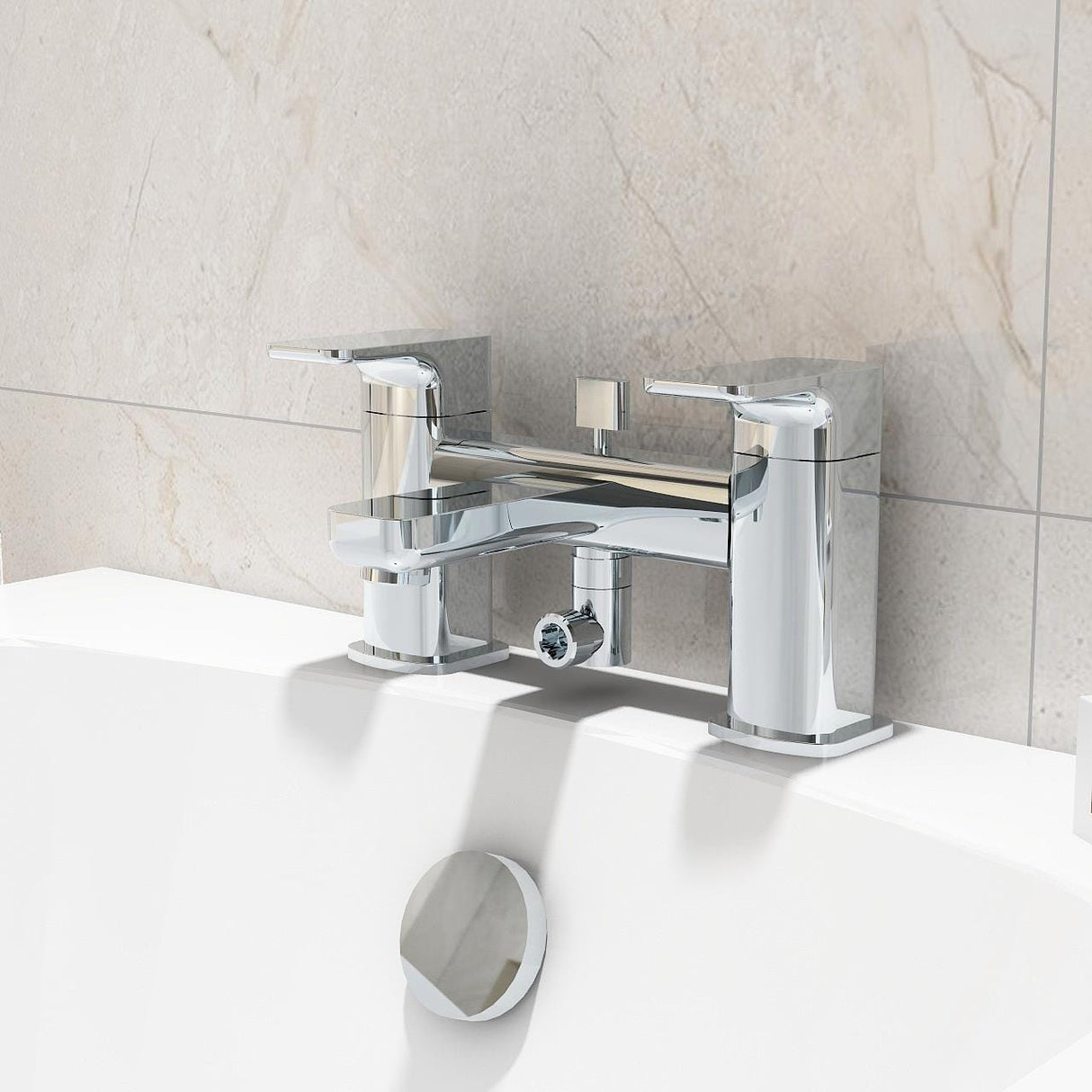 Imex Bath Shower Mixer Imex Blade Bath Shower Mixer Tap with Kit (Incl Hose, Handset And Wall Bracket)