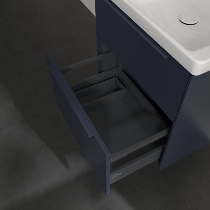 Villeroy & Boch Wall Mounted Vanity Unit Villeroy & Boch Subway 3.0 Wall Hung 600mm Two Drawer Vanity Unit with Basin