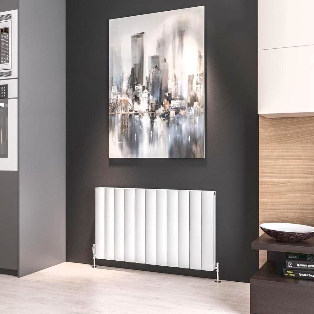 Eastbrook Panel Radiator 600 x 1040 / Electric Only Eastbrook Guardia Straight Horizontal Aluminium in Matt White