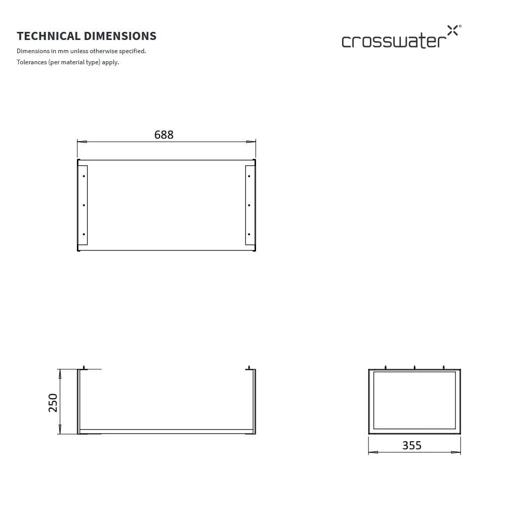 Crosswater Bathroom Furniture Accessory Crosswater Mada Optional Shelf and Frame