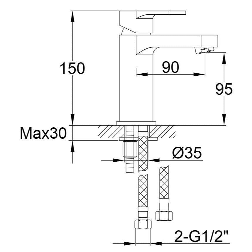 Imex Cloakroom Tap Imex Ivan Cloakroom Basin Mixer Tap with Clicker Waste in Chrome