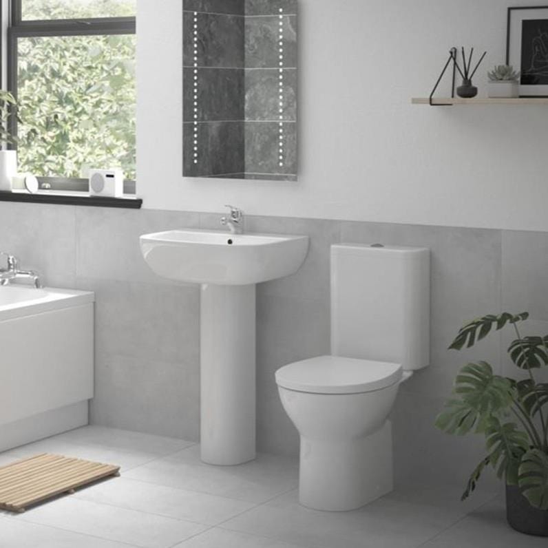 Aquarius Close Coupled Toilet Aquarius QualEco Close Coupled Toilet and Basin Set in White