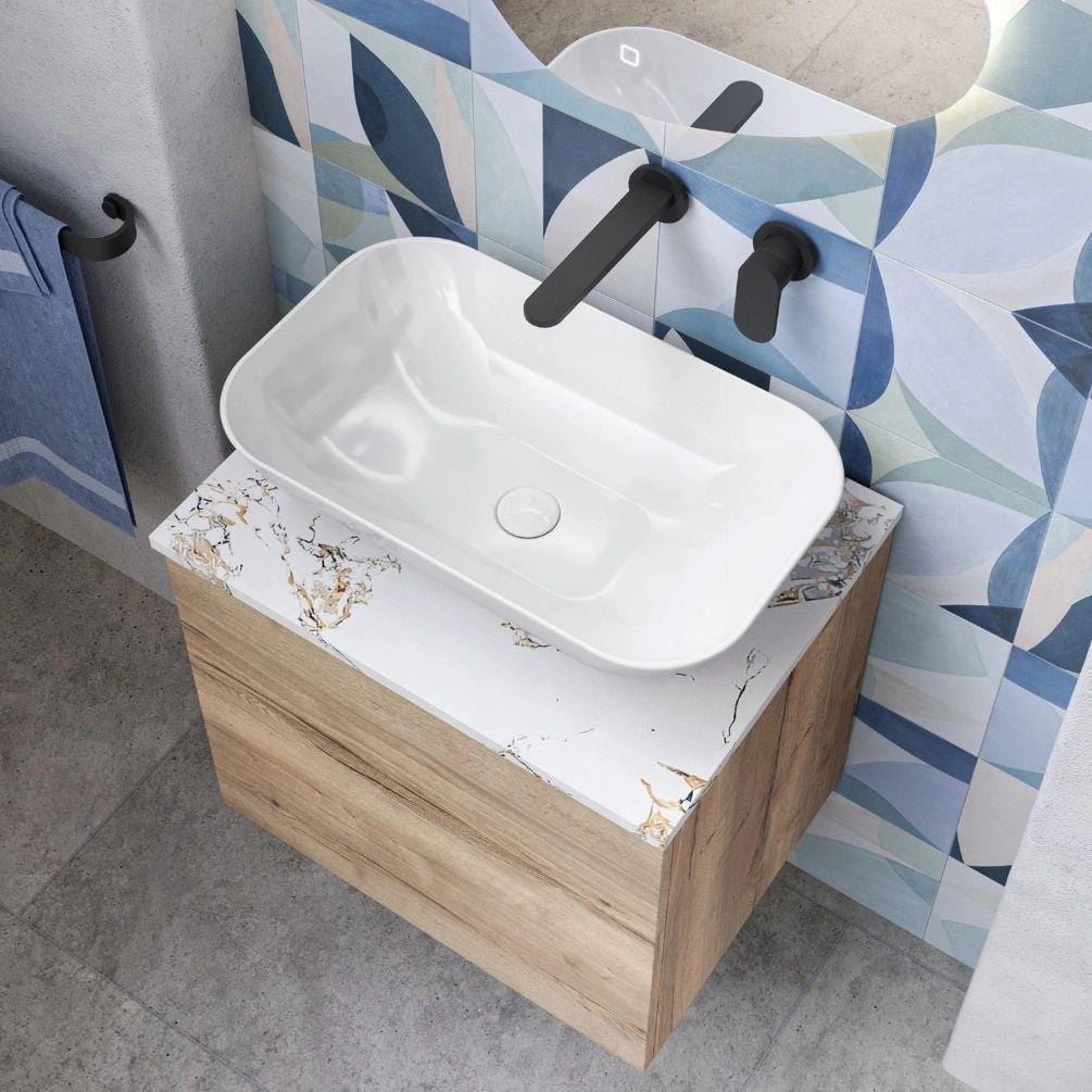 Crosswater Wall Mounted Vanity Unit Crosswater Glide II 2 Drawer Vanity Unit with Worktop