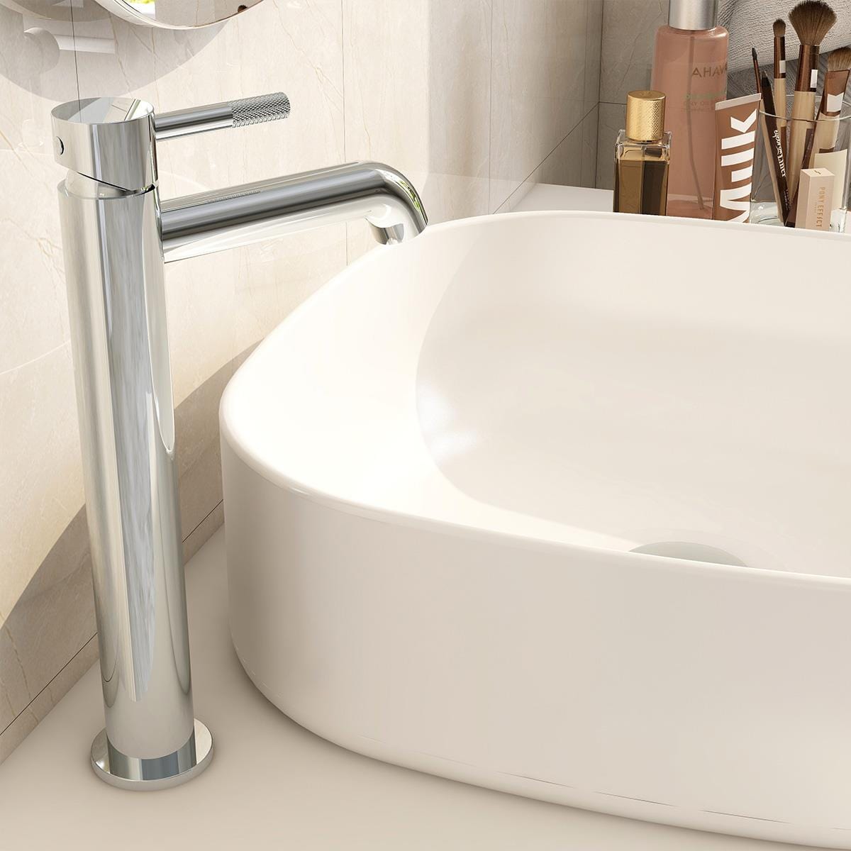 Imex Tall Basin Tap Chrome Imex Ravine Tall Basin Mixer Tap with Universal Clicker Waste