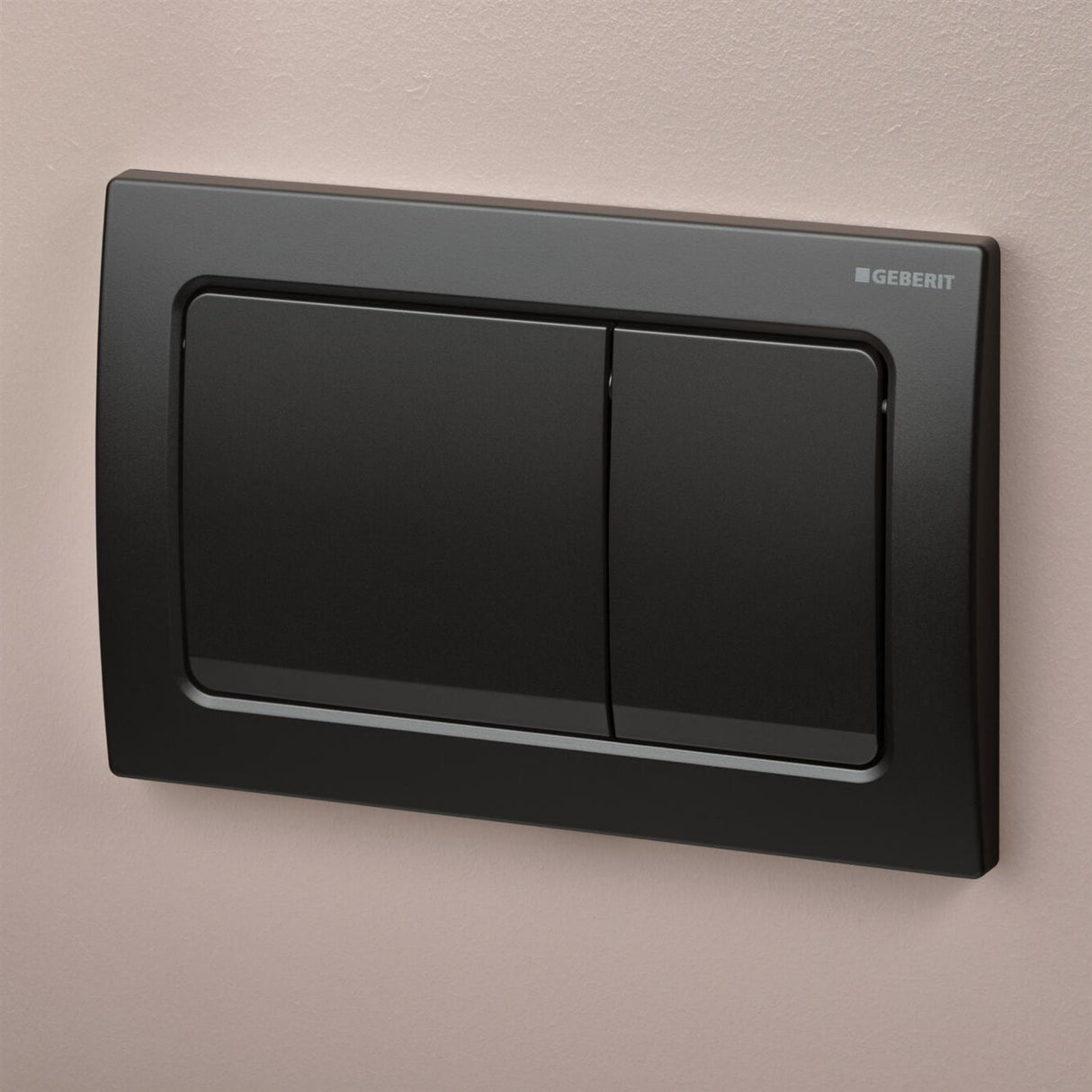 Geberit Flush Plate Black Matt Geberit Alpha Flush Plate with Square Buttons