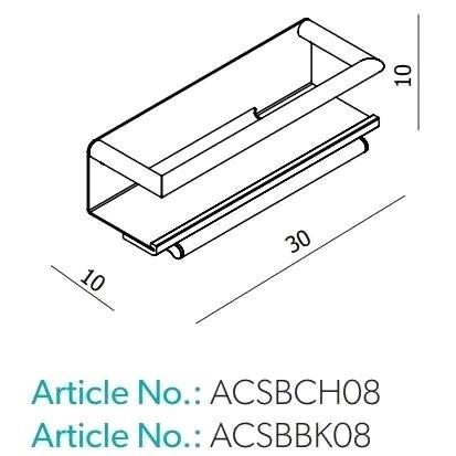 hib. Shower Shelf with Grab Bar and Magnetic Squeege